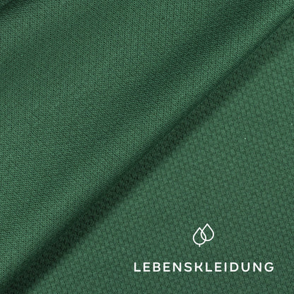 Organic Interlock Doubleface 3D - Green Jacket sample – Close-up