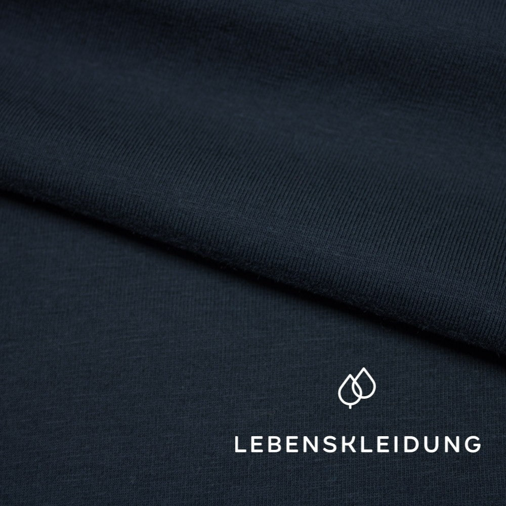 Organic stretch jersey fabric - navy (dark) sample