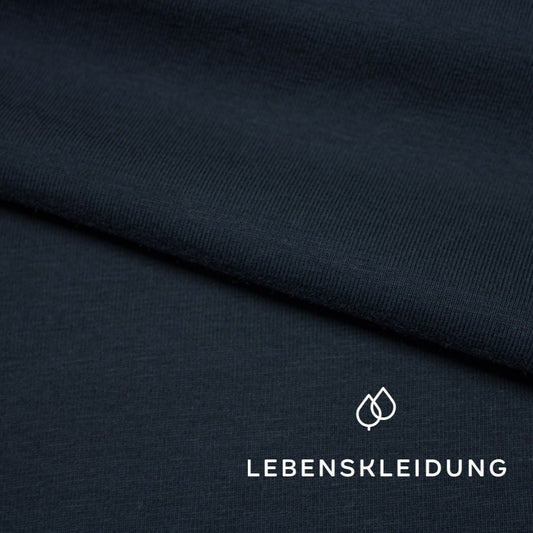 Organic stretch jersey fabric - navy (dark) sample