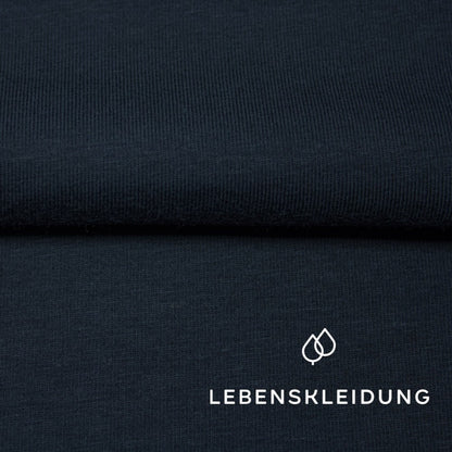 Organic stretch jersey fabric - navy (dark) sample – Detail view