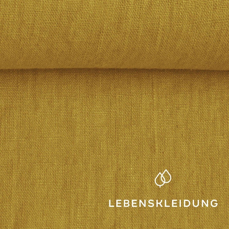 Leinen Stoff - Mustard
