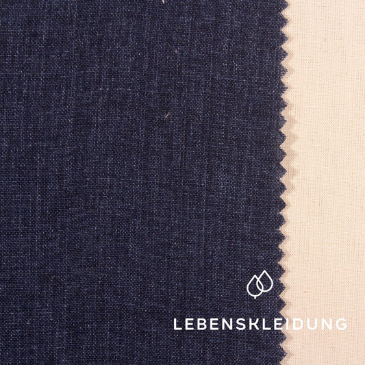 Linen fabric - Faded denim sample