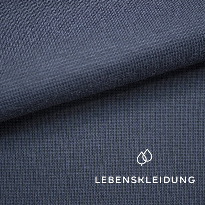 Bio Bündchen Stoff - Navy Muster – Detailansicht