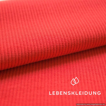 Organic ribbing fabric - Carmine sample