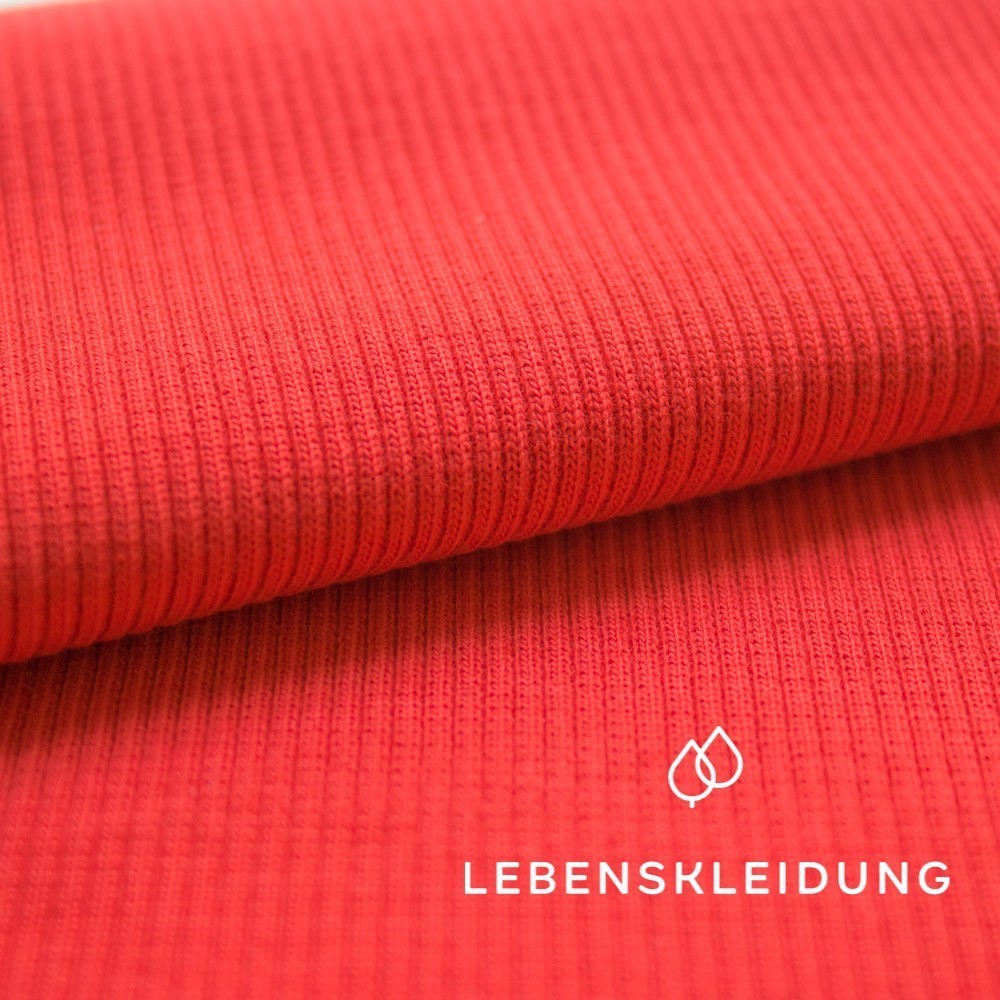 Bio Bündchen Stoff - Carmine – Detailansicht