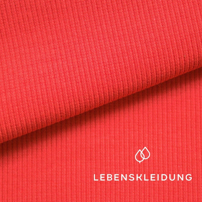 Bio Bündchen Stoff - Carmine