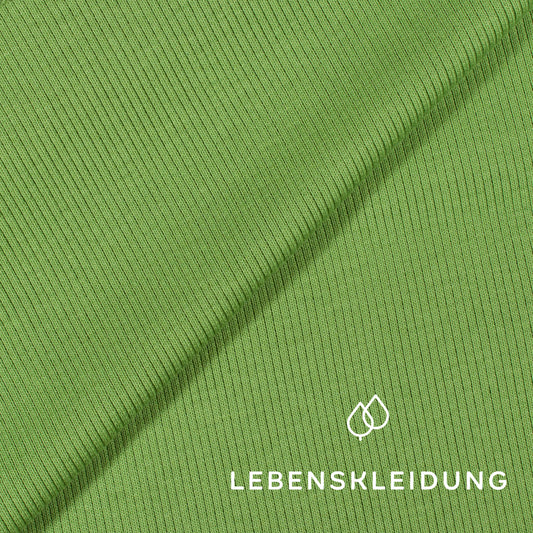 Organic ribbing fabric - Opuntia Green sample