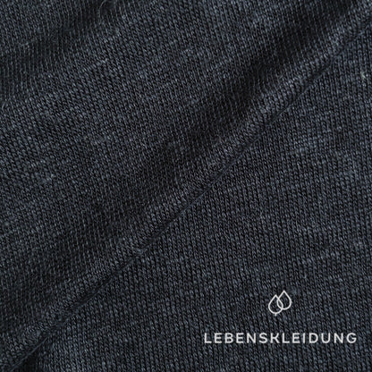 Re-Life Bio-Leinen Jersey Stoff - Marine Muster