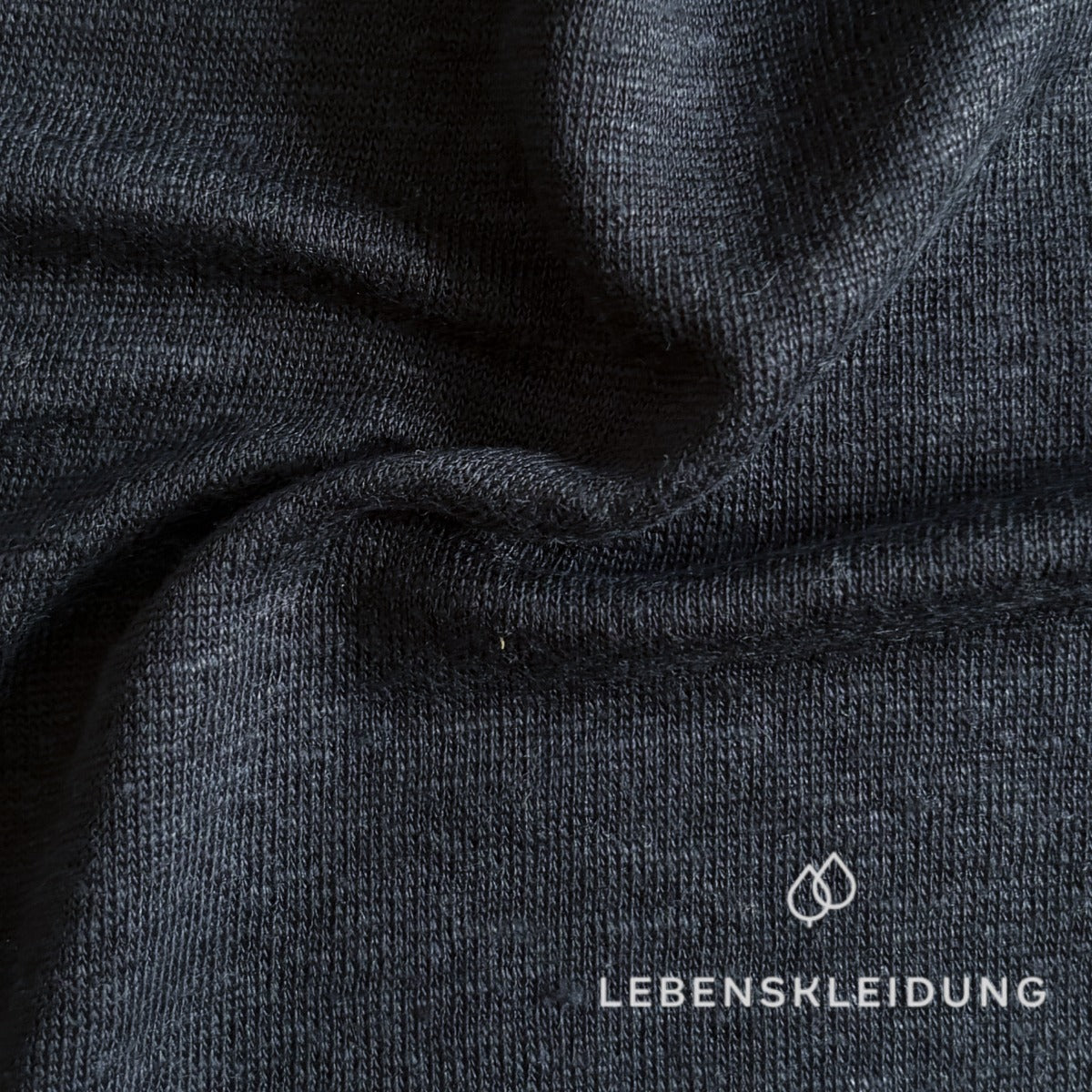 Re-Life Bio-Leinen Jersey Stoff - Marine Muster – Nahaufnahme