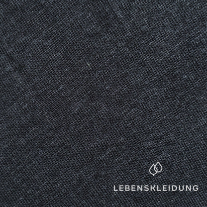 Re-Life Bio-Leinen Jersey Stoff - Marine Muster – Detailansicht