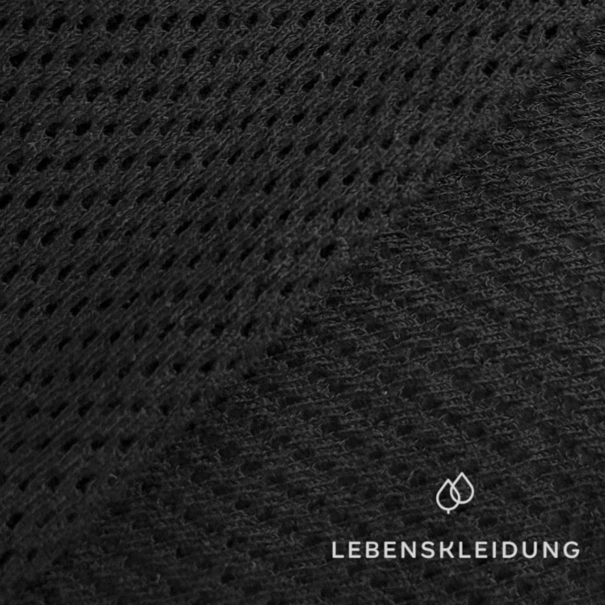 Re-Life Organic Cotton raschel Lace – Mesh Fabric - Black – Detail view