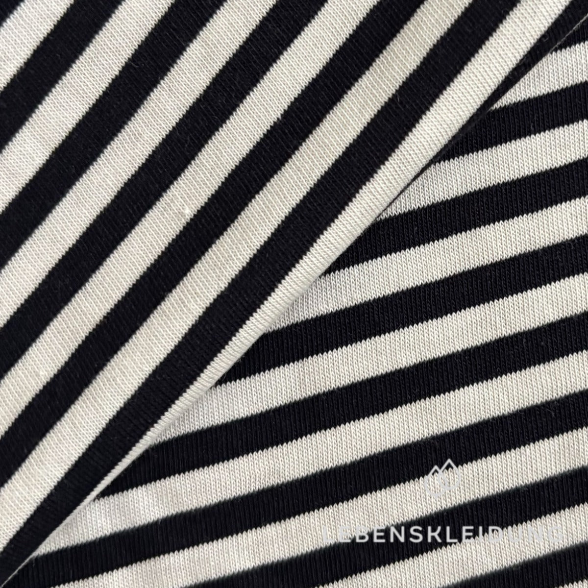 Jersey de coton biologique rayé Re-Life - Rayures Nature/Marine