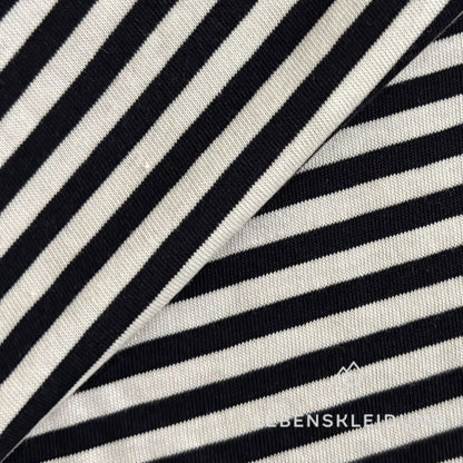 Jersey de coton biologique rayé Re-Life - Rayures Nature/Marine