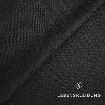 Poignets côtelés en coton biologique fin Re-Life 1x1 - Noir