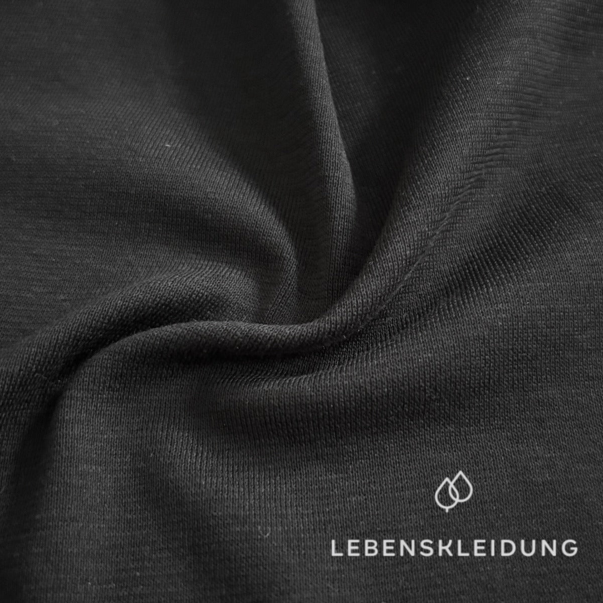 Poignets côtelés en coton biologique fin Re-Life 1x1 - Noir – Vue détaillée