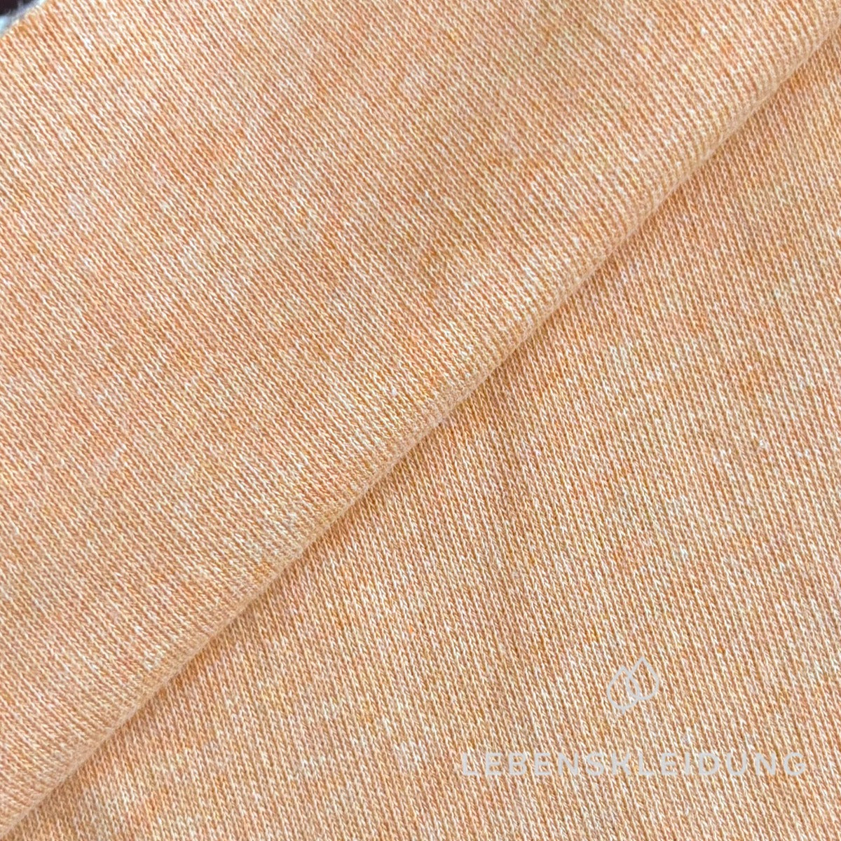 Re-Life Soft Organic Cotton Brushed Sweatshirt Fabric - Apricot Melange – Close-up