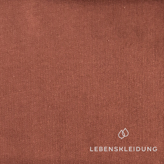 Re-Life Weicher Bio-Baumwolle Sweatstoff angeraut - Kupferrot