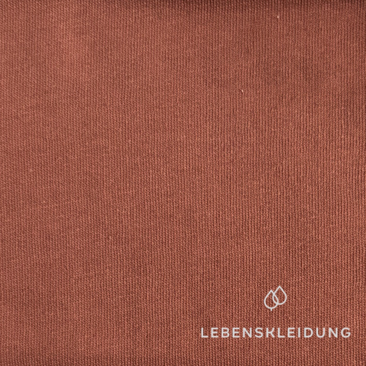 Re-Life Soft Organic Cotton Brushed Sweatshirt Fabric - Copper Red sample – Close-up