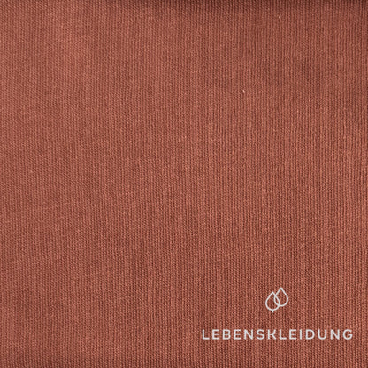 Re-Life Soft Organic Cotton Brushed Sweatshirt Fabric - Copper Red sample – Close-up