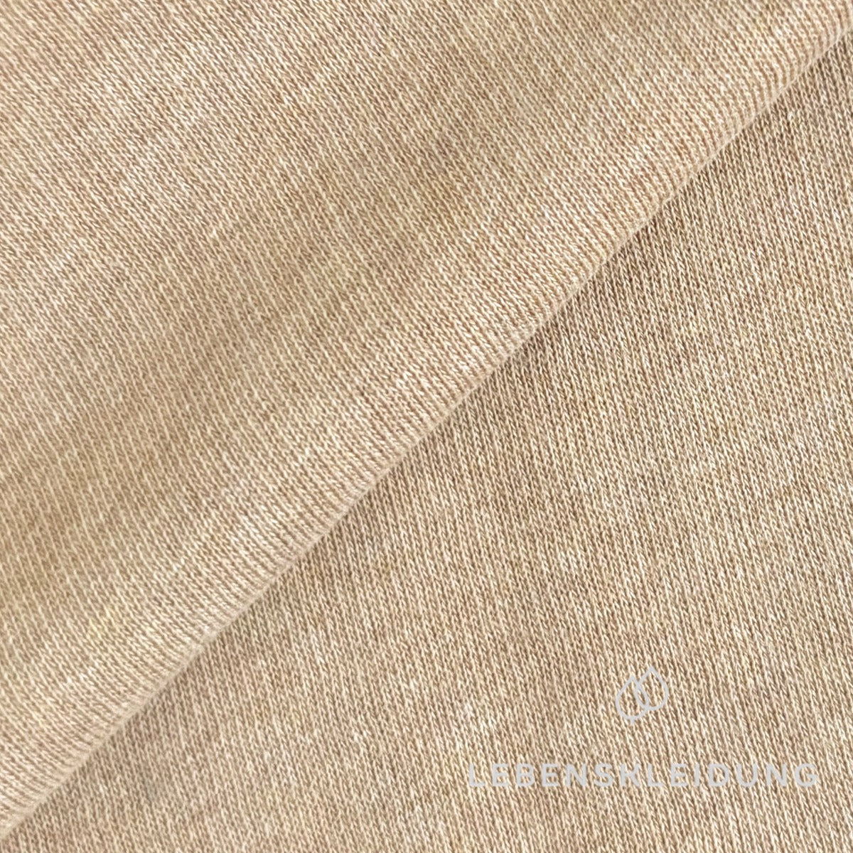 Re-Life Soft Organic Cotton Brushed Sweatshirt Fabric - Sand – Detail view