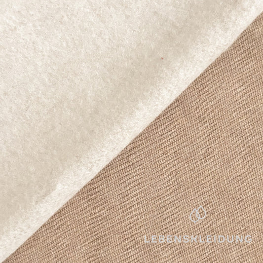 Re-Life Weicher Bio-Baumwolle Sweatstoff angeraut - Sand