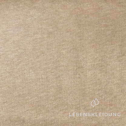 Re-Life Soft Organic Cotton Brushed Sweatshirt Fabric - Sand – Close-up