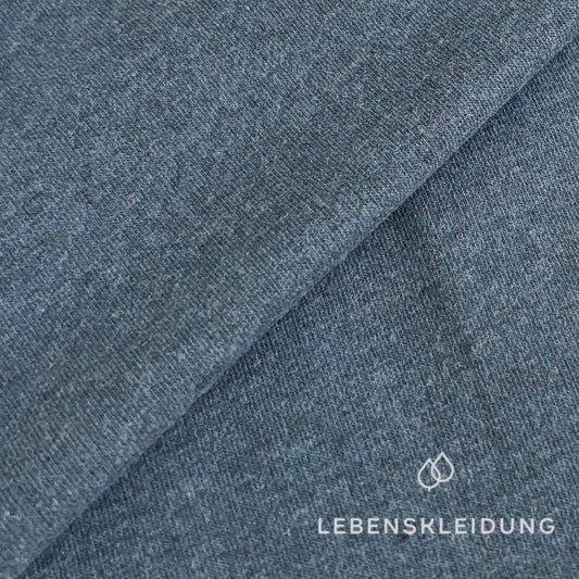 Re-Life Weicher Bio-Baumwolle Baby-Sweatstoff geraut mit Stretch - Jeans Meliert Muster