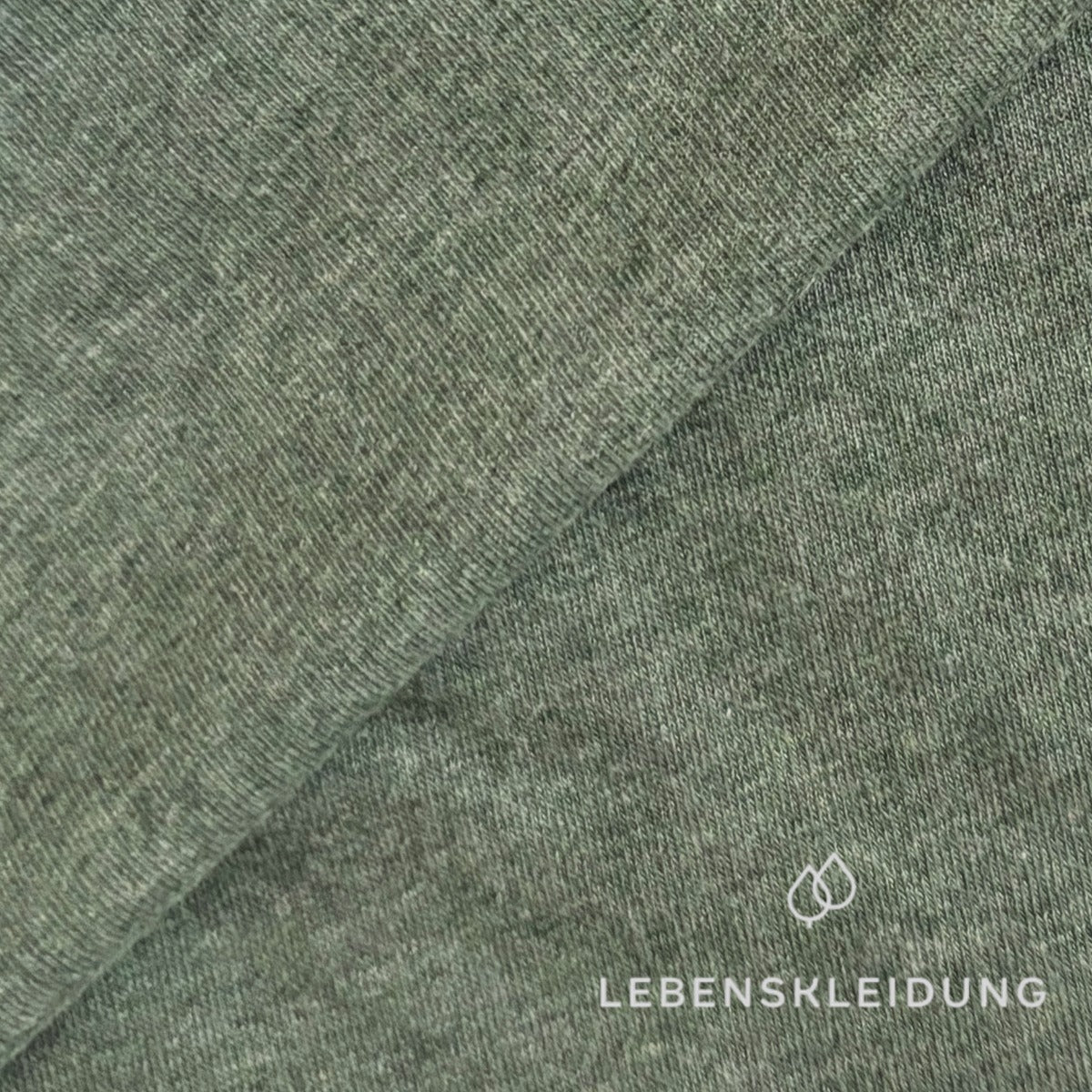 Re-Life Weicher Bio-Baumwolle Baby-Sweatstoff geraut mit Stretch - Jade Meliert Muster