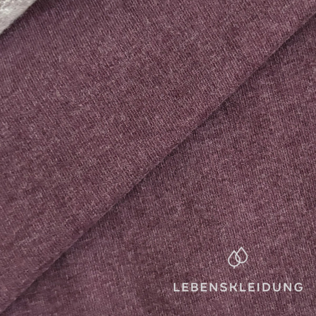 Re-Life Weicher Bio-Baumwolle Baby-Sweatstoff geraut mit Stretch - Pflaume Meliert Muster