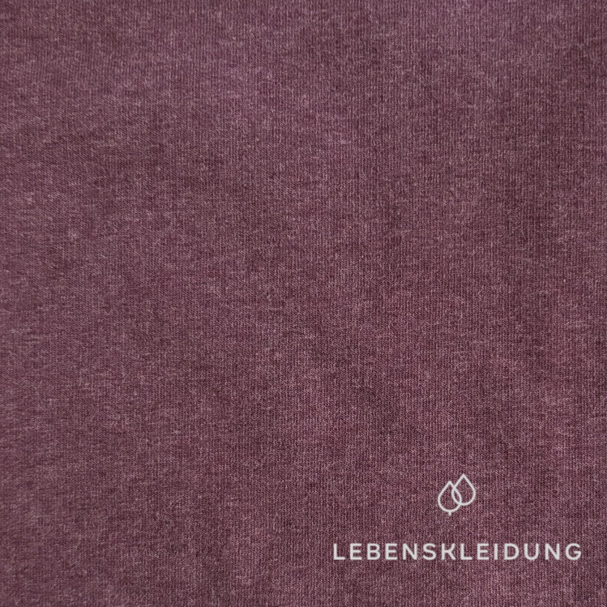 Tissu Re-Life en coton biologique doux pour bébé, brossé et extensible - Prune chiné – Gros plan