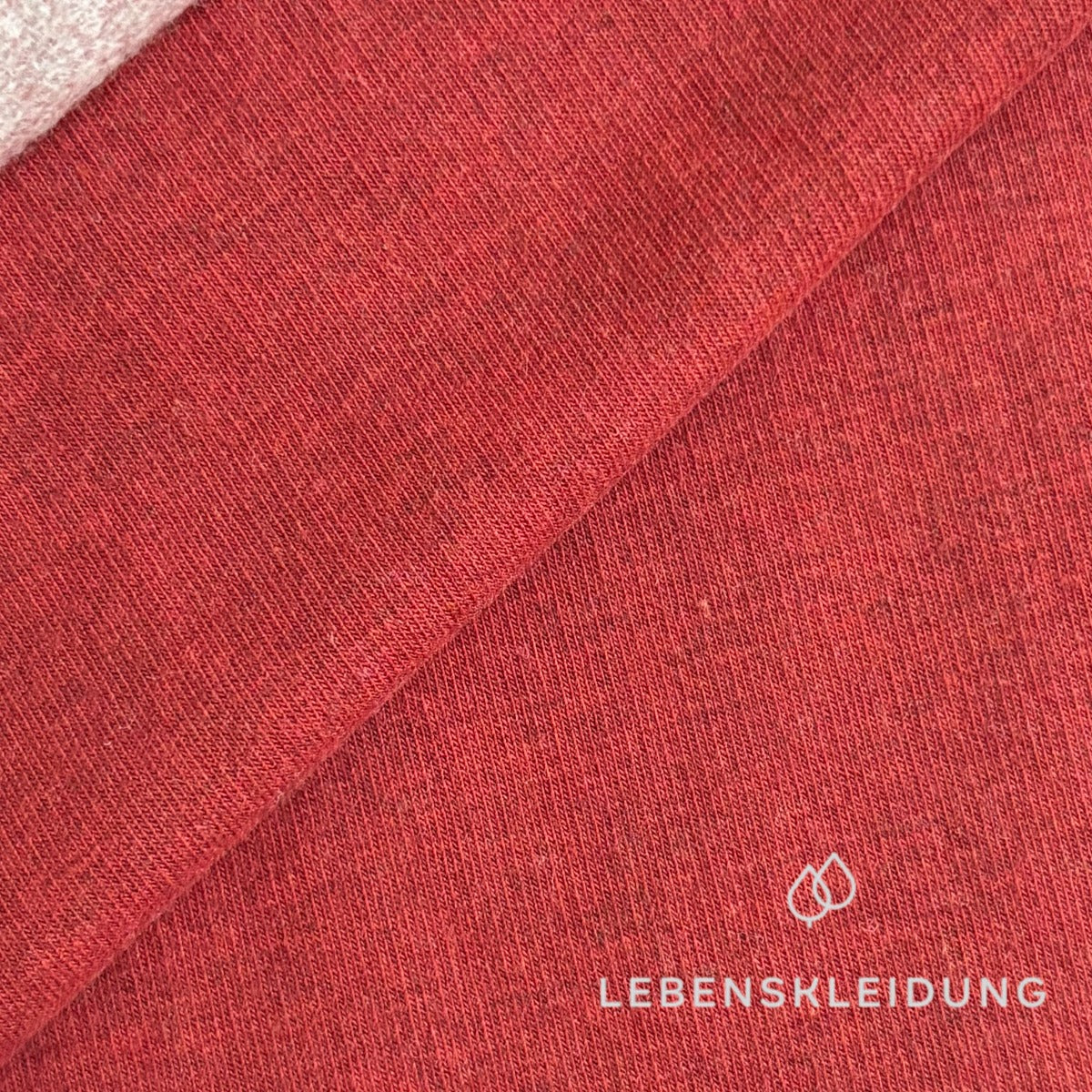 Re-Life Weicher Bio-Baumwolle Baby-Sweatstoff geraut mit Stretch - Kirsche Meliert Muster
