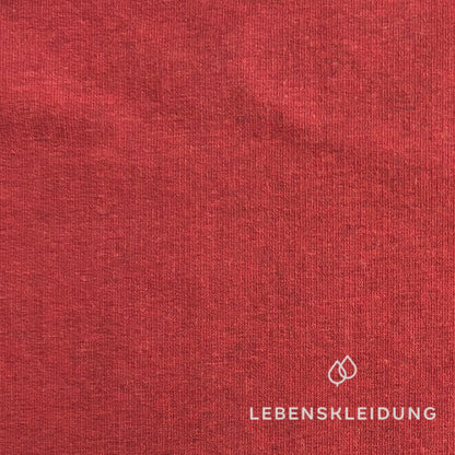 Tissu Re-Life en coton biologique doux et extensible pour sweat-shirt bébé - Mélange cerise – Gros plan