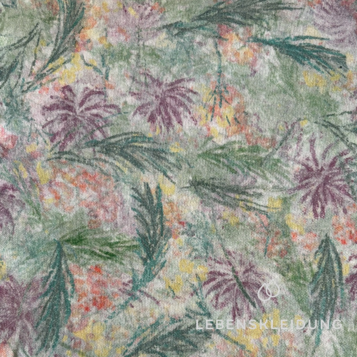Re-Life Organic Cotton Interlock Printed - Wildflower – Close-up