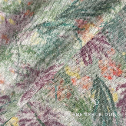 Re-Life Coton Biologique Interlock Imprimé - échantillon Fleurs Sauvages – Vue détaillée