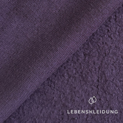 Re-Life Soft Teddy Fleece made from 100% Organic Cotton - Plum sample – Close-up