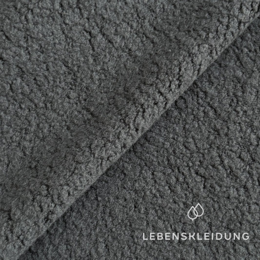 Re-Life Soft Teddy Fleece made from 100% Organic Cotton - Slate sample