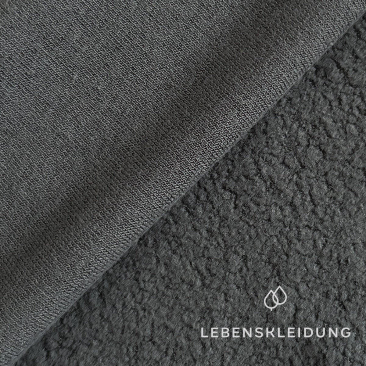Re-Life Soft Teddy Fleece made from 100% Organic Cotton - Slate sample – Close-up