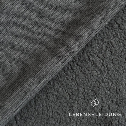 Re-Life Soft Teddy Fleece made from 100% Organic Cotton - Slate sample – Close-up