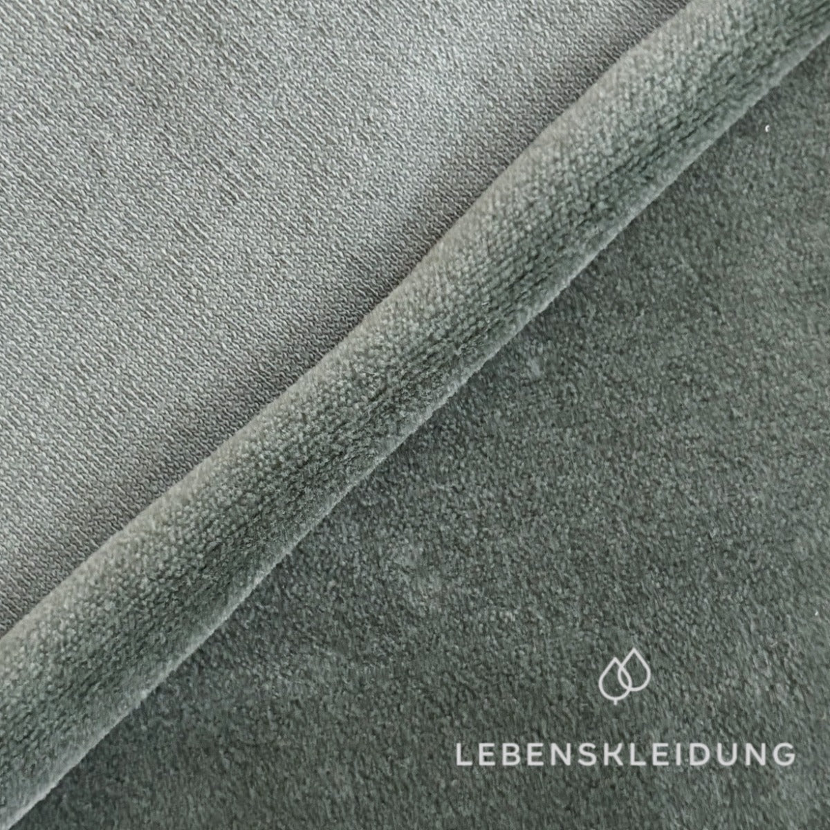 Re-Life Soft Organic Cotton Velour - Seagrass sample – Close-up