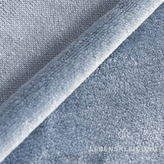 Re-Life Weicher Bio-Baumwolle Nicki Velour - Aquamarine Muster – Detailansicht