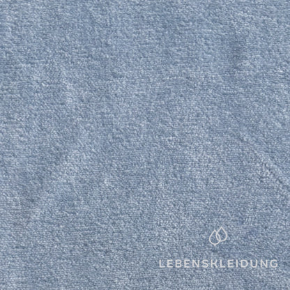 Re-Life Weicher Bio-Baumwolle Nicki Velour - Aquamarine Muster – Nahaufnahme