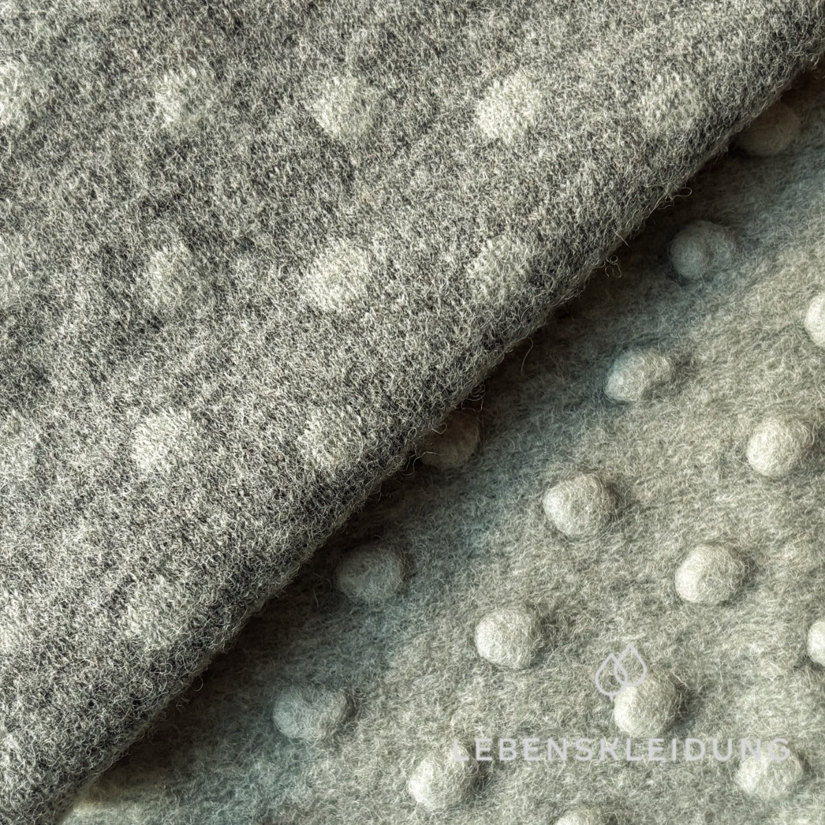 Re-Life Dotted Organic Wool Felt made from Organic Wool and Organic Cotton - Sage – Close-up