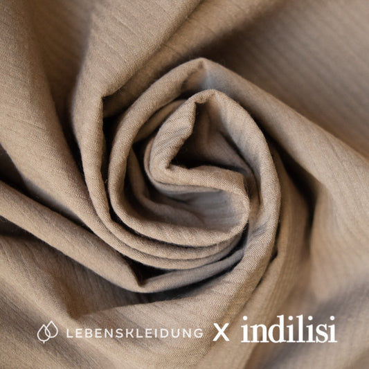 Re-Life Baumwoll Seersucker - Natur