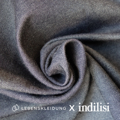 Sergé Re-Life - Chambray denim - Bleu – Vue détaillée