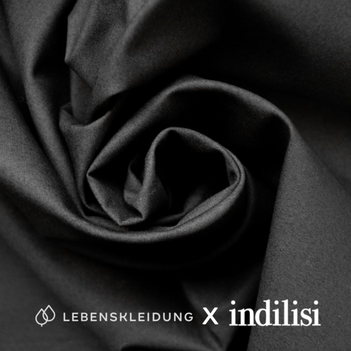 Re-Life Twill Fabric - Black sample – Detail view