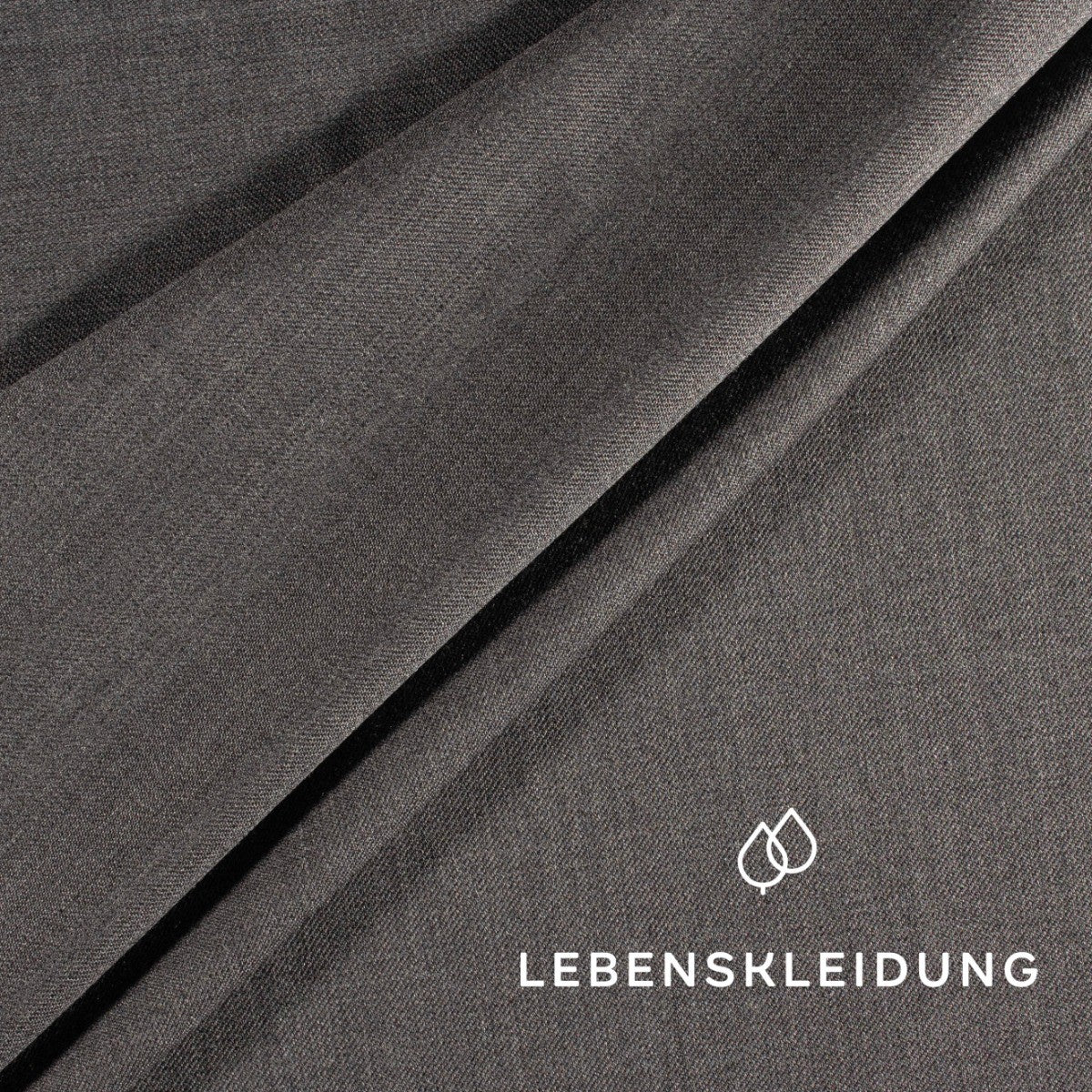 Re-Life high-quality suit fabric made from fine organic wool - Grey melange sample – Detail view
