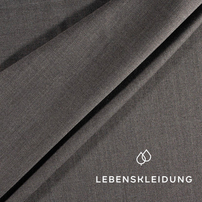Re-Life high-quality suit fabric made from fine organic wool - Grey melange sample – Detail view