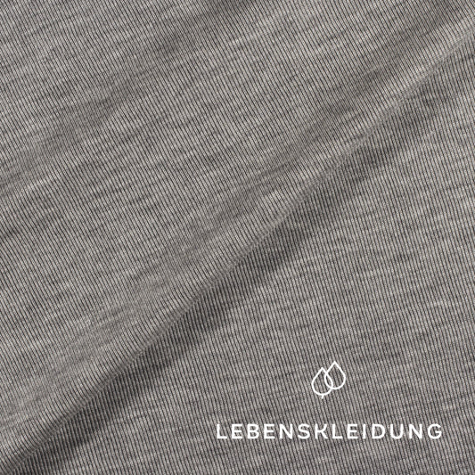 Re-Life Rib Jersey 1x1 fabric - Gray marl / light sample