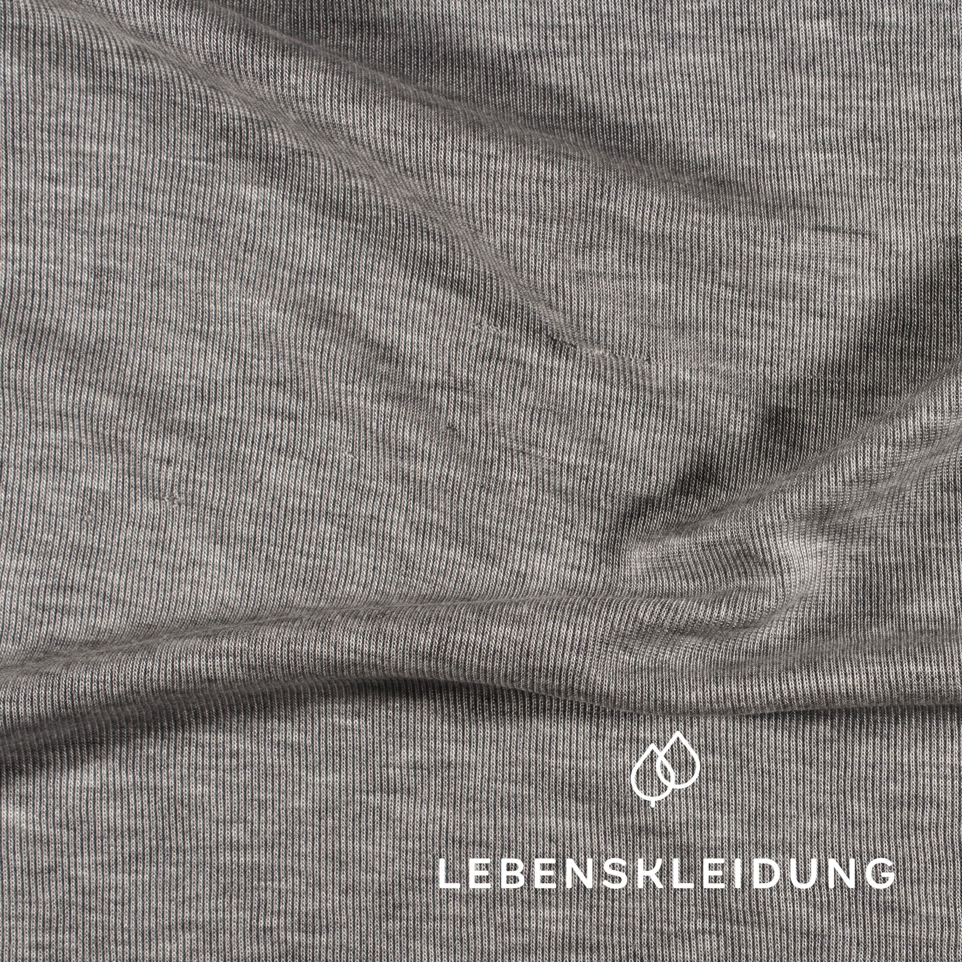 Re-Life Rib Jersey 1x1 Stoff - Grey marl / light – Detailansicht