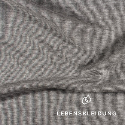 Re-Life Rib Jersey 1x1 Stoff - Grey marl / light – Detailansicht